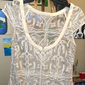 Jessica Simpson embroidered chiffon dress with lining size 4